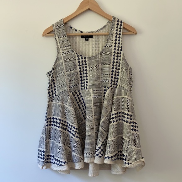 Anthropologie RD & KOKO Aztec Print Peplum Top - Picture 3 of 6